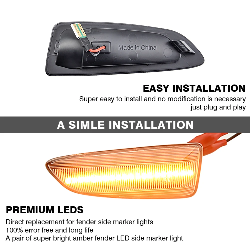2x Car Side Marker Lights Dynamic LED Turn Signal For Opel Vauxhall Astra J K Crossland X Insignia B Zafira Side Fender Lamp