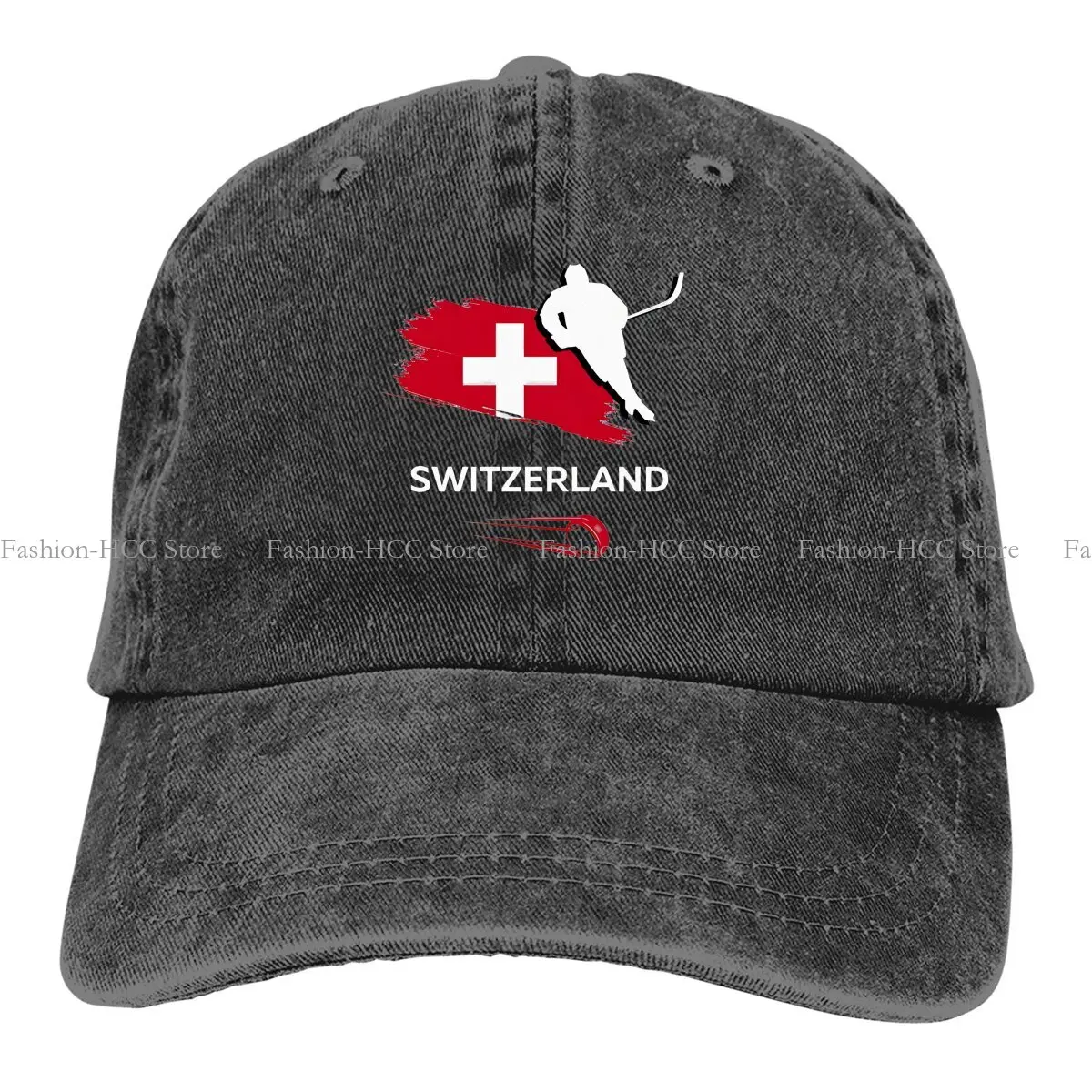 

Switzerland Baseball Caps Peaked Cap Ice Hockey Sun Shade Hats for Men Women