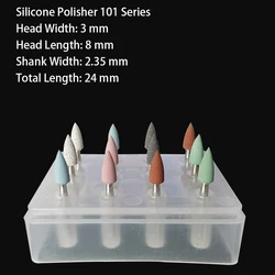 JNSUR Dental Dentistry Polishing Kit 12pcs Silicone Grinding Heads For Low Speed Handpiece Ceramic/Composite/Metal/Alloy Teeth