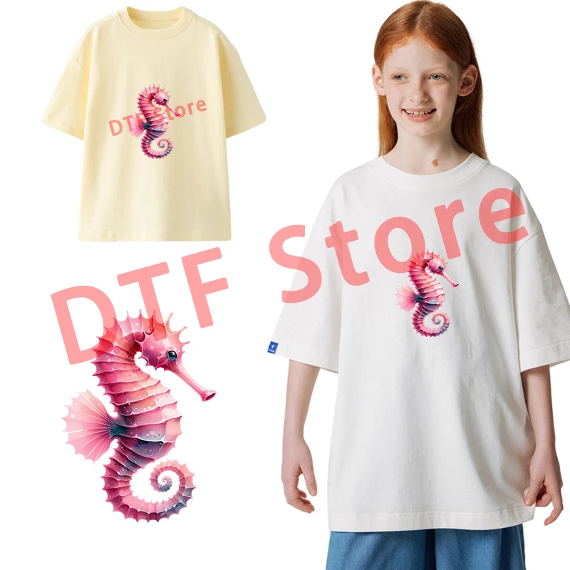 Organisms in the Ocean World dtf Heat Transfer On Clothes iron on heat transfer Childrens clothing T-Shirt Washable Heat Patch