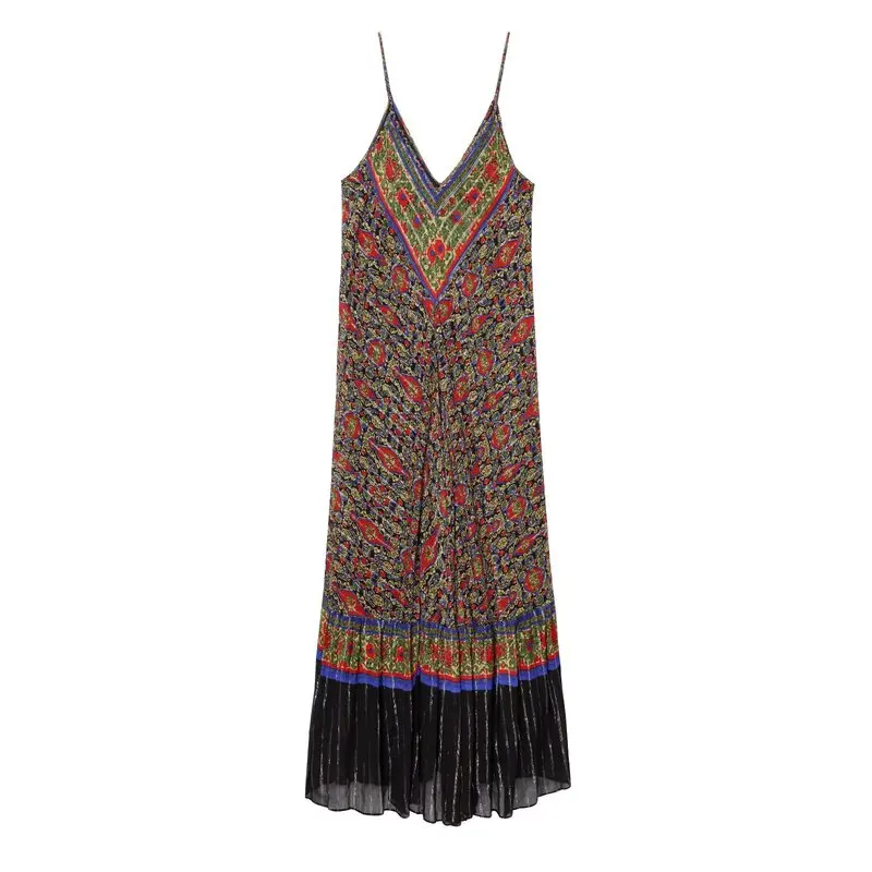 Été 2025 longue v-ne couleur Blo imprimé Maxi Dr femmes Svel trajet Sle Dr genou longueur robe Ele chic