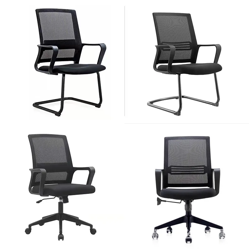 Office Chair Training Employee Steel Frame Chair Arched Mesh Sliding Wheel Conference Lift Chair