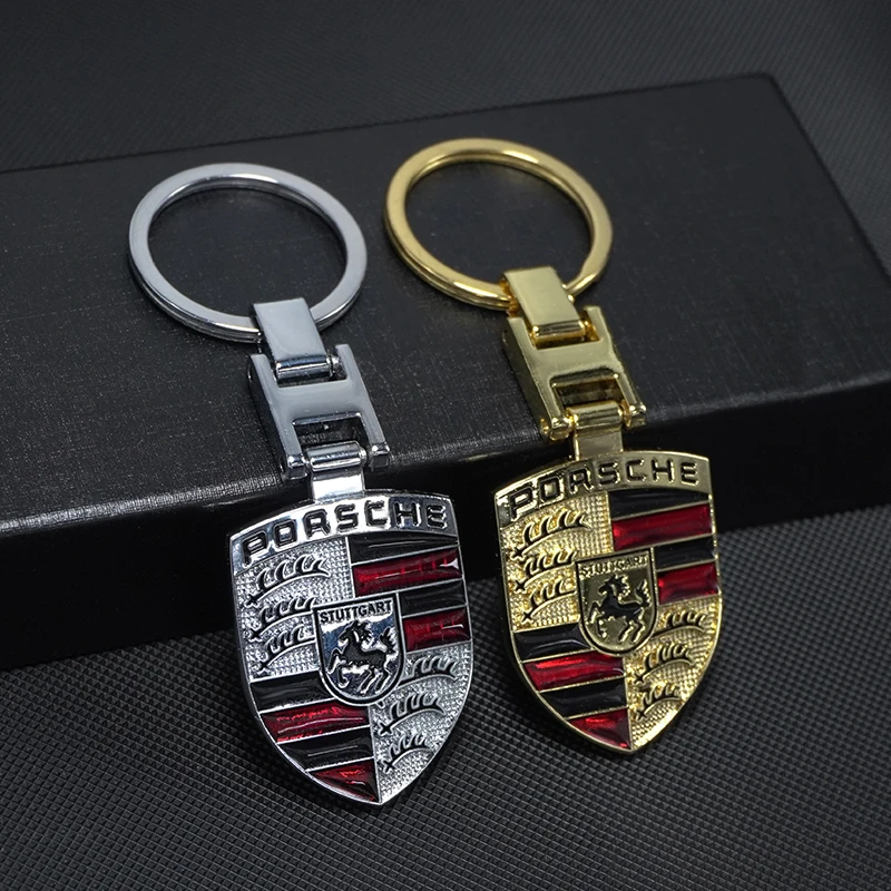 Chaveiro com emblema de carro, pingente de corrente, presente para porsche 918 911 718 taycan panamera cayenne boxster cayman, acessórios de estilo