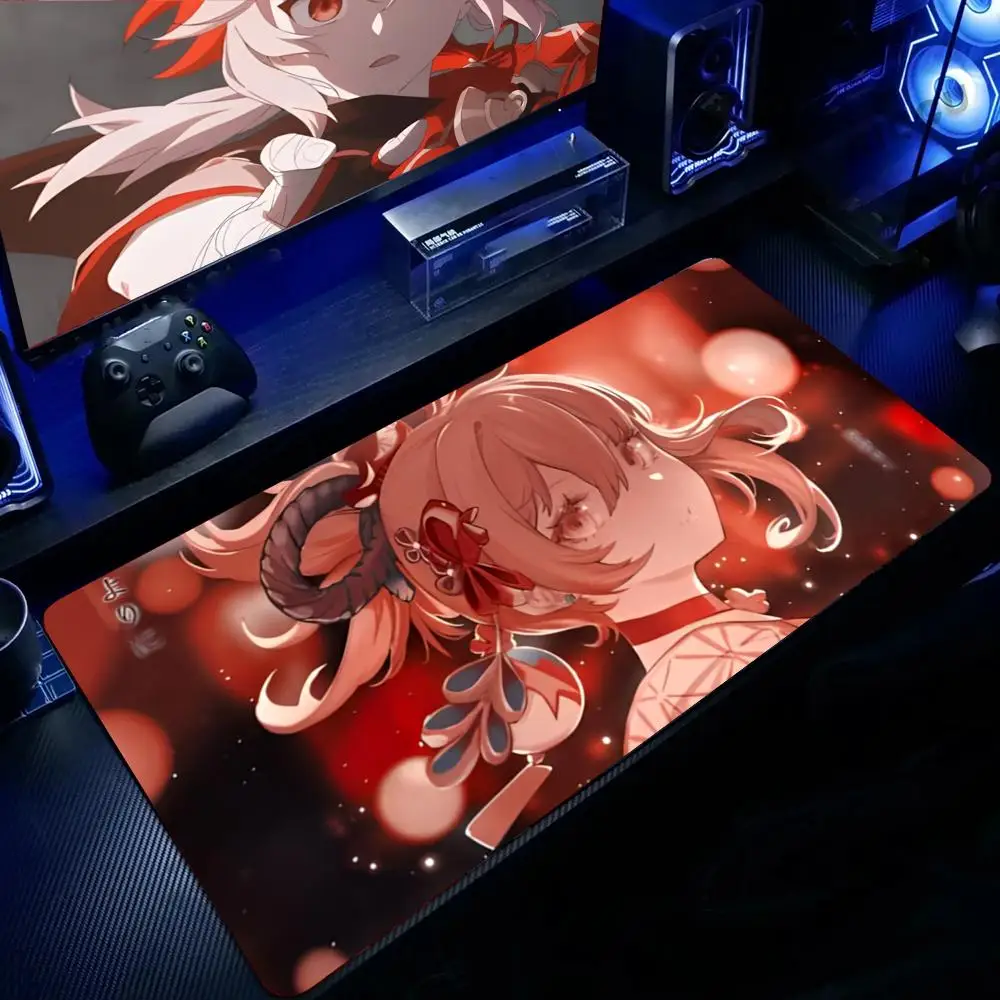 Yoimiya Mauspad, großes Gaming-Mauspad, LockEdge, verdickte Tischunterlage für Computer, Tastatur, Schreibtisch
