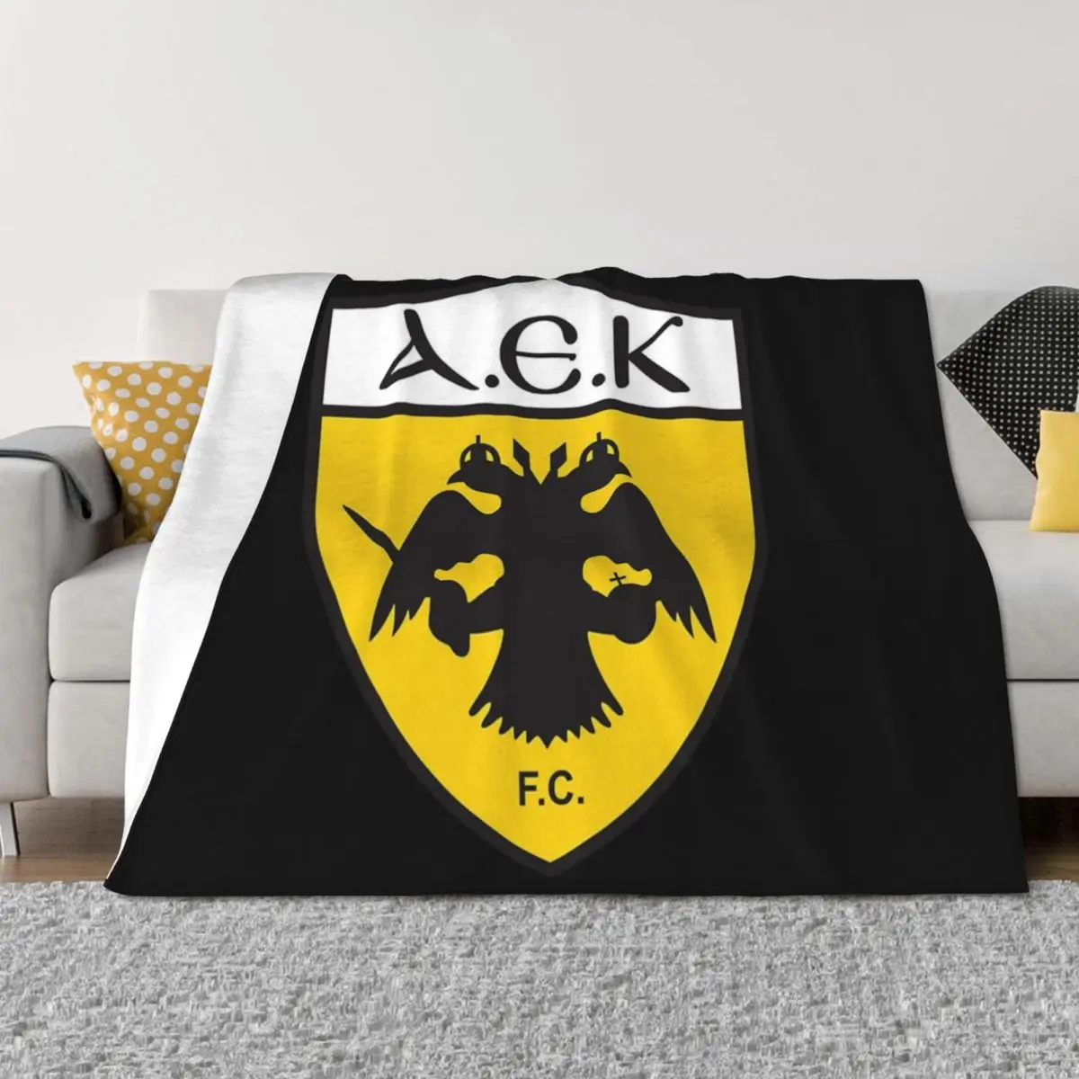

AEK ATHENS Throw Blanket Furry Shaggy Flannel Quilt Blankets