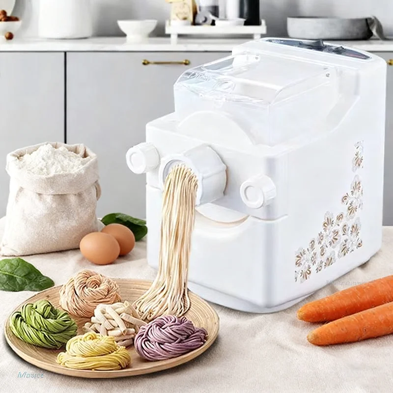 Mesin Pembuat Mie Otomatis 110V/220V dengan Mie Anti Lengket dan 9 Pilihan Cetakan Operasi Satu Tombol untuk Penggunaan Dapur Rumah