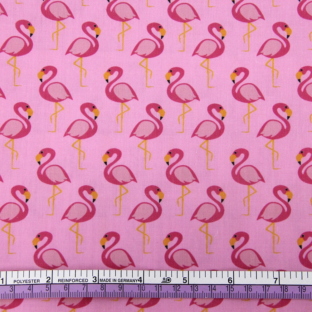 Summer Flamingo 50*145cm 100% Cotton Fabric Sewing Quilting Fabric Needlework Material DIY Handmade Patchework