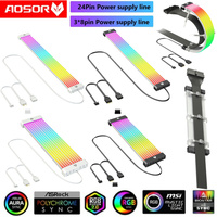 COOLMOON AOSOR Flexible Light Bar PC Backlight Flexible Lamp Strip 5V ARGB Aura Sync Flexible LED Light Bendable DIY for Chassis