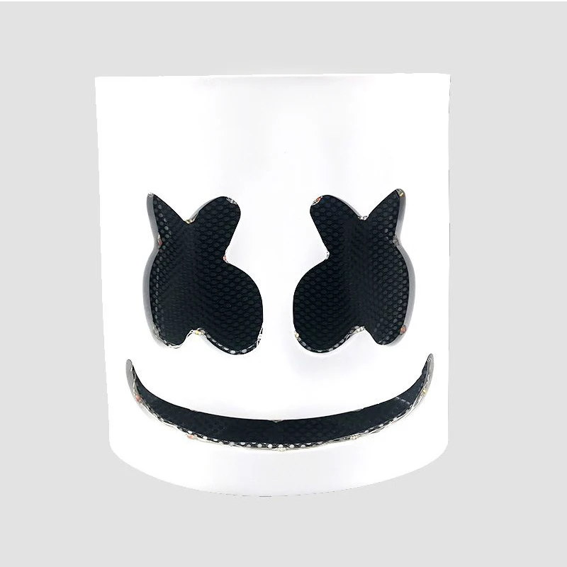 Maska DJ Marshmello LED na Halloween świąteczna wieczorowa maska światła do maskarady Cosplay dekoracja nakrycia głowy DIY Marshmallow