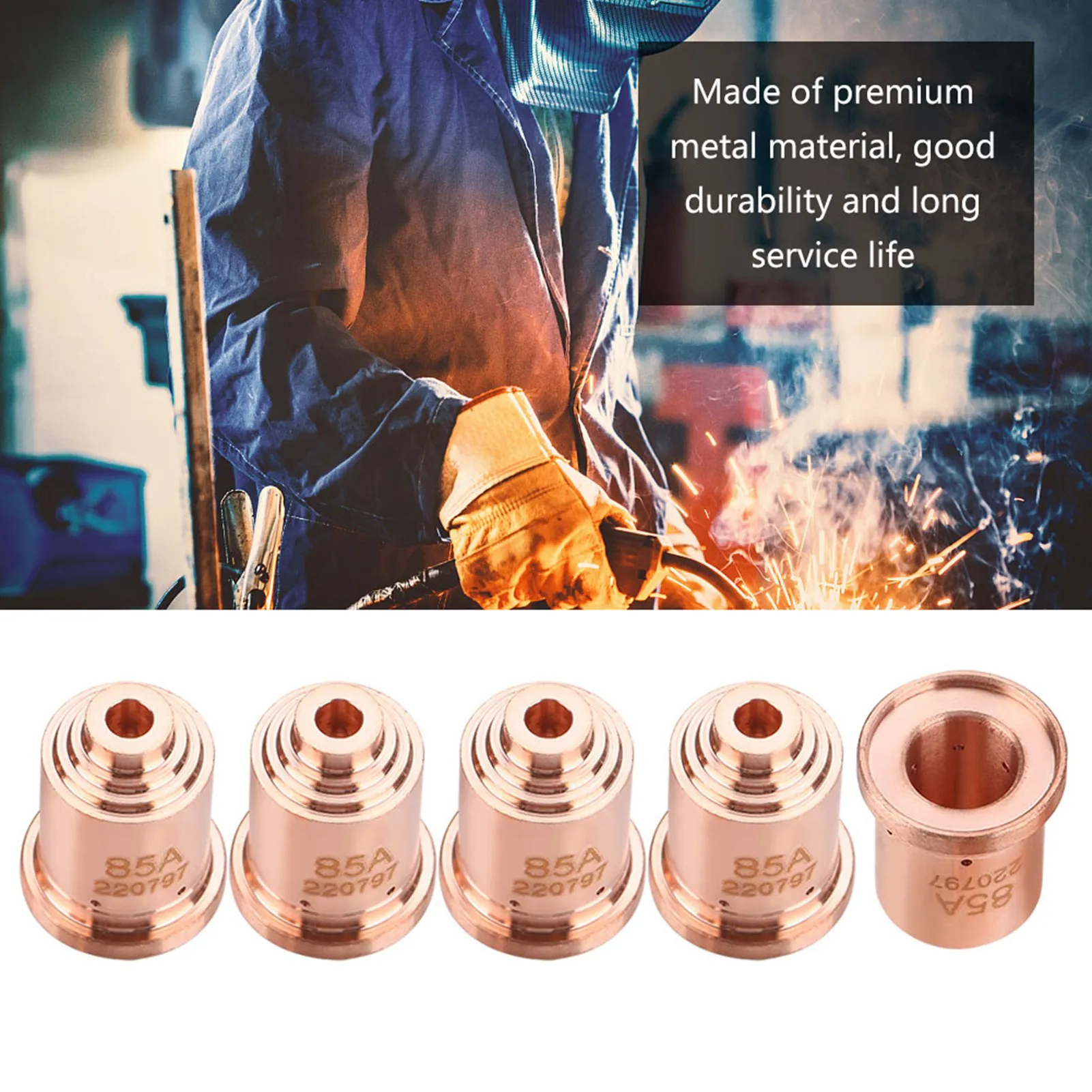 5Pcs 85A Plasma Cutter Nozzle Tips 220797 Fit for MAX85 Plasma Cutting Torch Consumable  Plasma,Cutter,Tip§,Plasma,Cutter,Nozzle