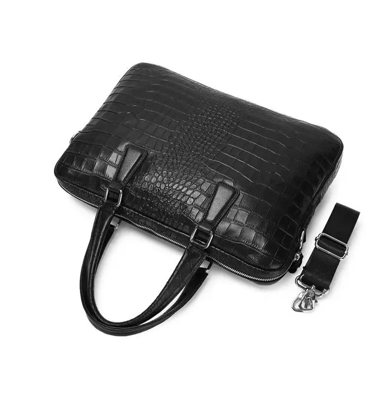 New Luxury Alligator Pattern Cow Genuine Leather Business Men's Briefcase Male Shoulder Bag Men Messenger Laptop Computer Bags
