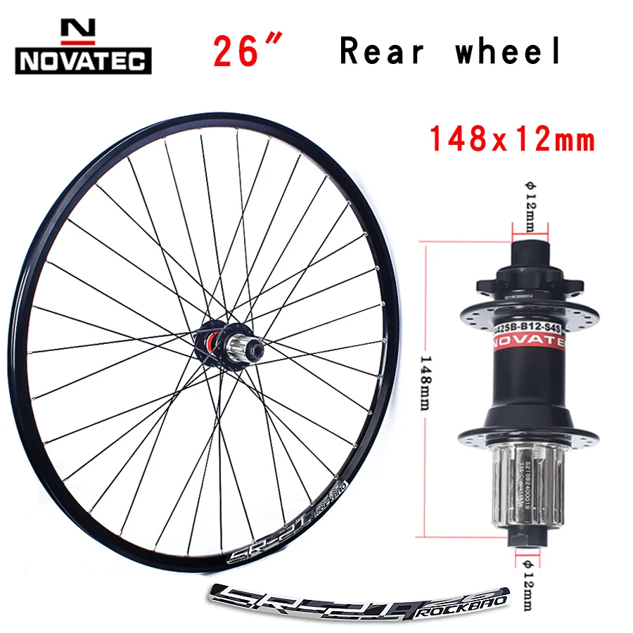 Novatec 26/27.5/29 inch mountainbike wielset D041/D442 15X100/110 12X142/148 7-11 speed 32H schijfrem Thru MTB fietswiel