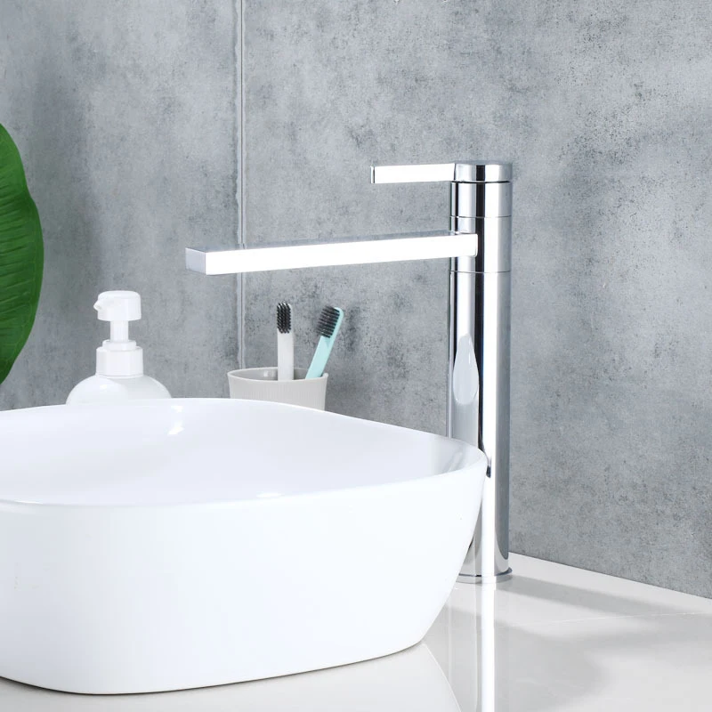 Bathroom Basin Faucet 360°Swivel Spout Vessel Sink Mixer Taps Single Handle Deck Mounted Washbasin Faucet  Hot Cold Water Taps