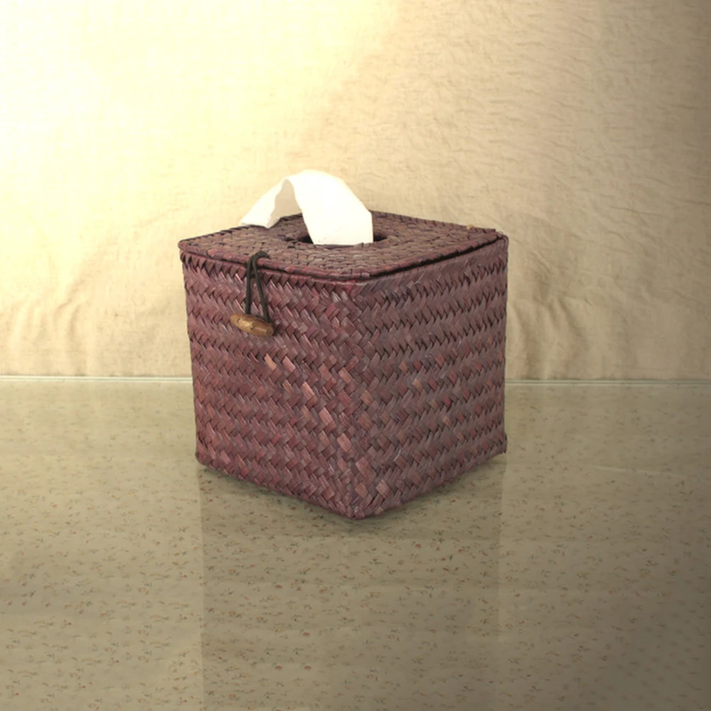 

Seagrass woven Paper Napkin H woven Tissue Box Holder Tissue Box Wicker Baskets Japanese Style Refillable Easy Open