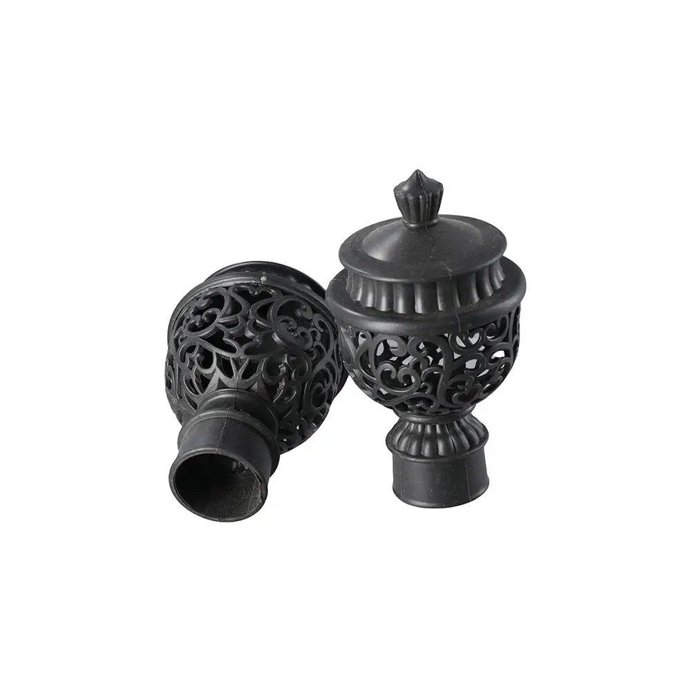 2023 Decorative Plastic Hollow Out Curtain Rod Head Curtain Accessories Curtain Rod Cap Drapery Rail Ends
