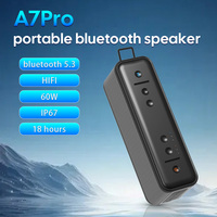 A7Pro 60W Portable Bluetooth 5.3 Compatible Speakers 5200mAh Bass Sound Box Wireless IP67 Waterproof TWS Boombox