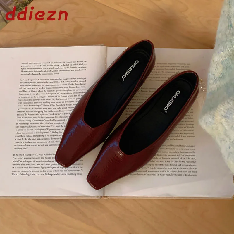 Fashion Pointed Toe Women Low Heel Pumps Shoes New In Spring Summer Female Shallow Footwear Dress Ladies Heeled Slip On Shoes view 3