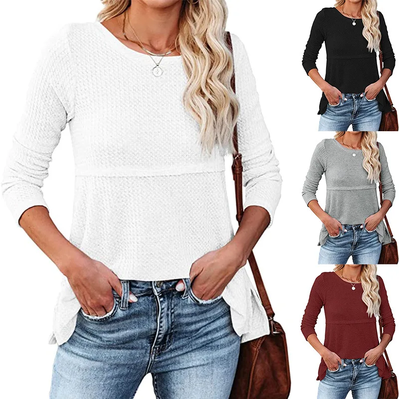 Sweater Woman autumn/winter Fashion Hollow Out O-neck Long Sleeve Knitting woman's Sweater Dropshipping Sale SZLZLG2269