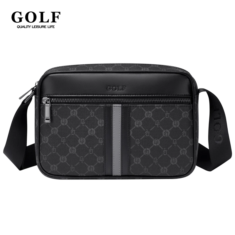 GOLF Men's Shoulder Bag ipad Leather Cross Body Bags Retro Business Style Man Crossbody Chest Bags Luxury Black Husband Gift