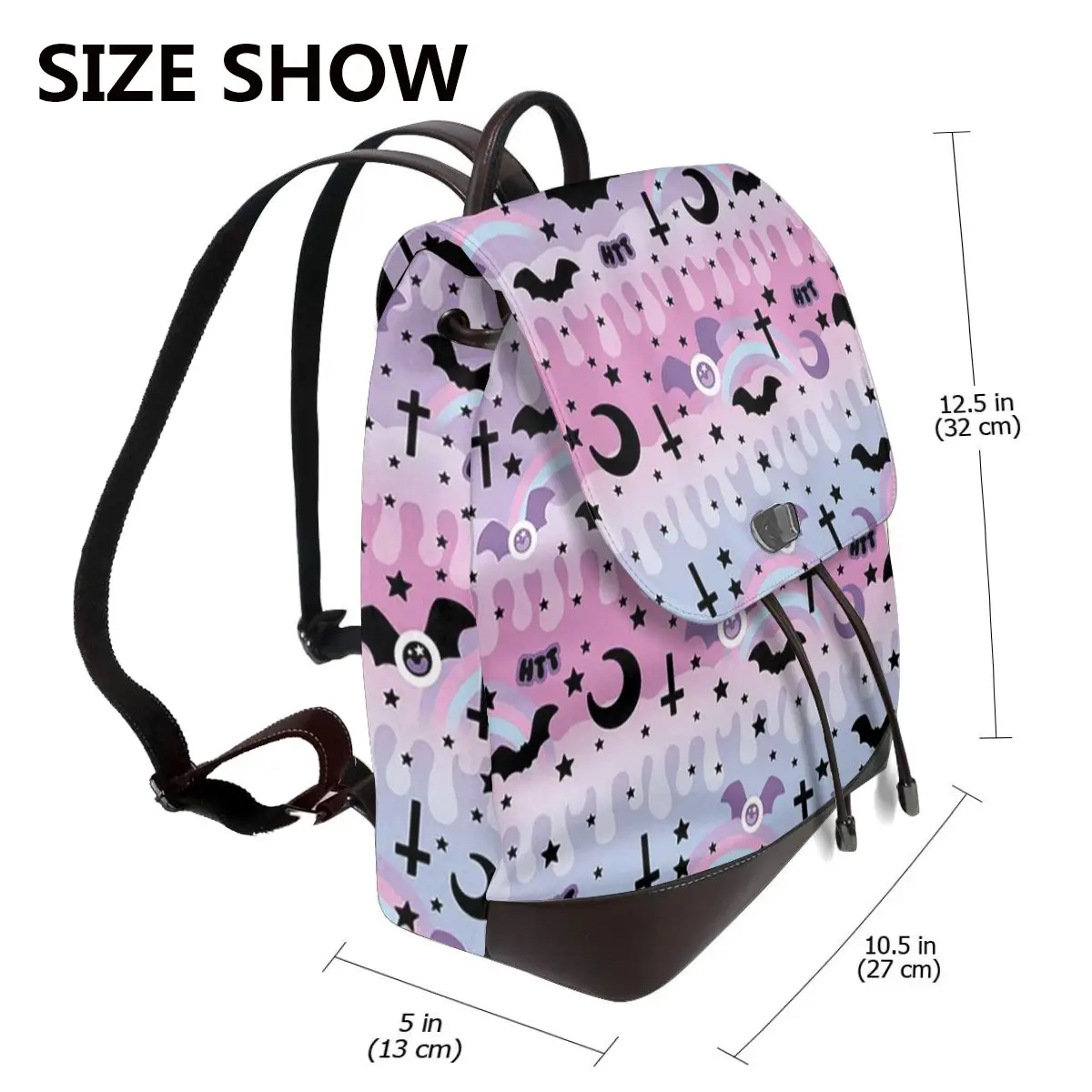 Gothic Halloween Bats Bookbag School Student Bags Hiking Travel Daypack for Women Fashion Derma Backpack