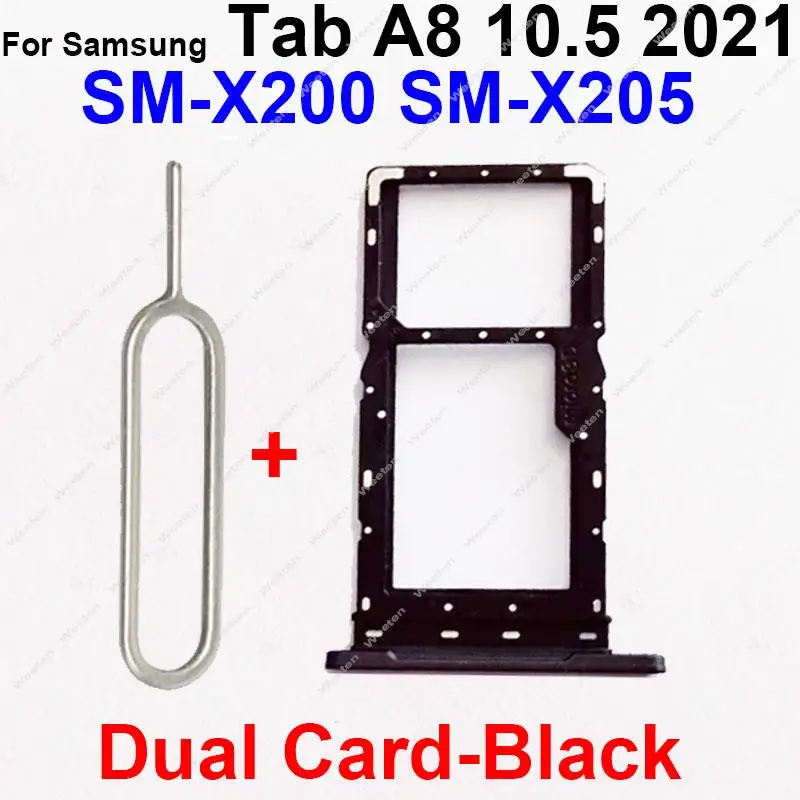 For Samsung Galaxy Tab A8 10.5 2021 X200 X205 SM-X200 SM-X205 SIM Card Tray Holder   Slot Socket Reader Adapter Parts