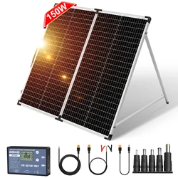 Dokio-Panel Solar plegable de 18V y 160W, conjunto de carga de 12V, cargador de celda de batería de coche con controlador de 10A, Kits de panel Solar