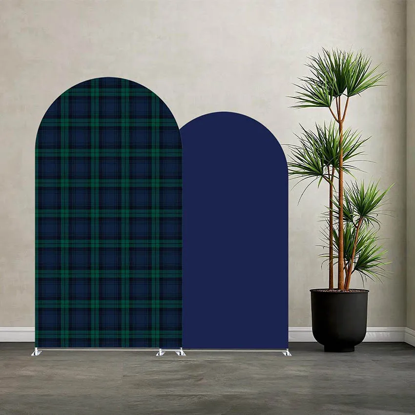 Mehofond personnalisé 2 faces vert Tartan ours thème garçons fête d'anniversaire bébé douche couverture Chiara arc mur fond décor toile de fond