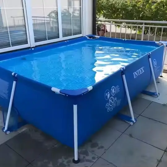 Customized Large Rectangular Above Ground Pools Steel Frame Swimming Pool For Adults Outdoor Backyard Garden