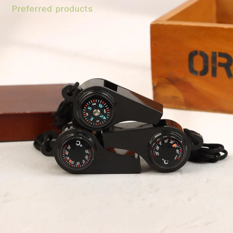 3in1 Temperature Mini Compass Whistle Multifunctional Outdoor Survival Whistle Camping Hiking Survival Whistle Compass Tools