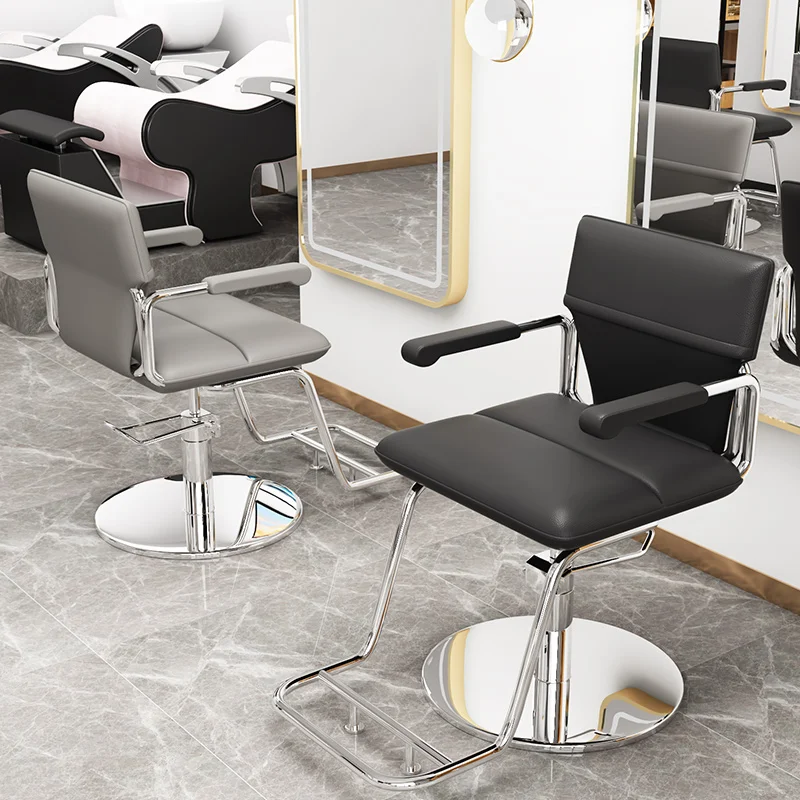 Barbershop Hair Salon Barber Chairs High-end Simple Perm Hair Dyeing Barber Chairs Ergonomic Salon Furniture Silla Barberia FYBC