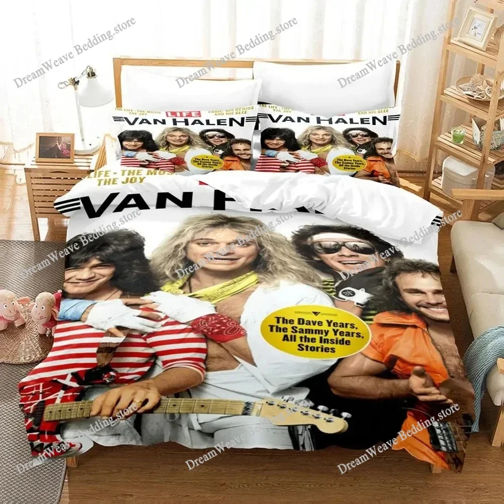 

3D Print Eddie Van Halen Bedding Set Duvet Cover Bed Set Quilt Cover Pillowcase Comforter King Queen Size Boys Adult Luxury Gift