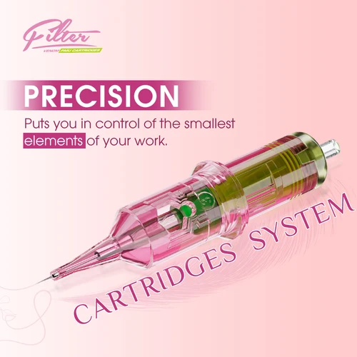 Imagen 2 del producto Filtro PMU SMP cartucho agujas de tatuaje ceja delineador de ojos labio 1RL aguja de maquillaje permanente para cartucho máquina de tatuaje suministro de pluma