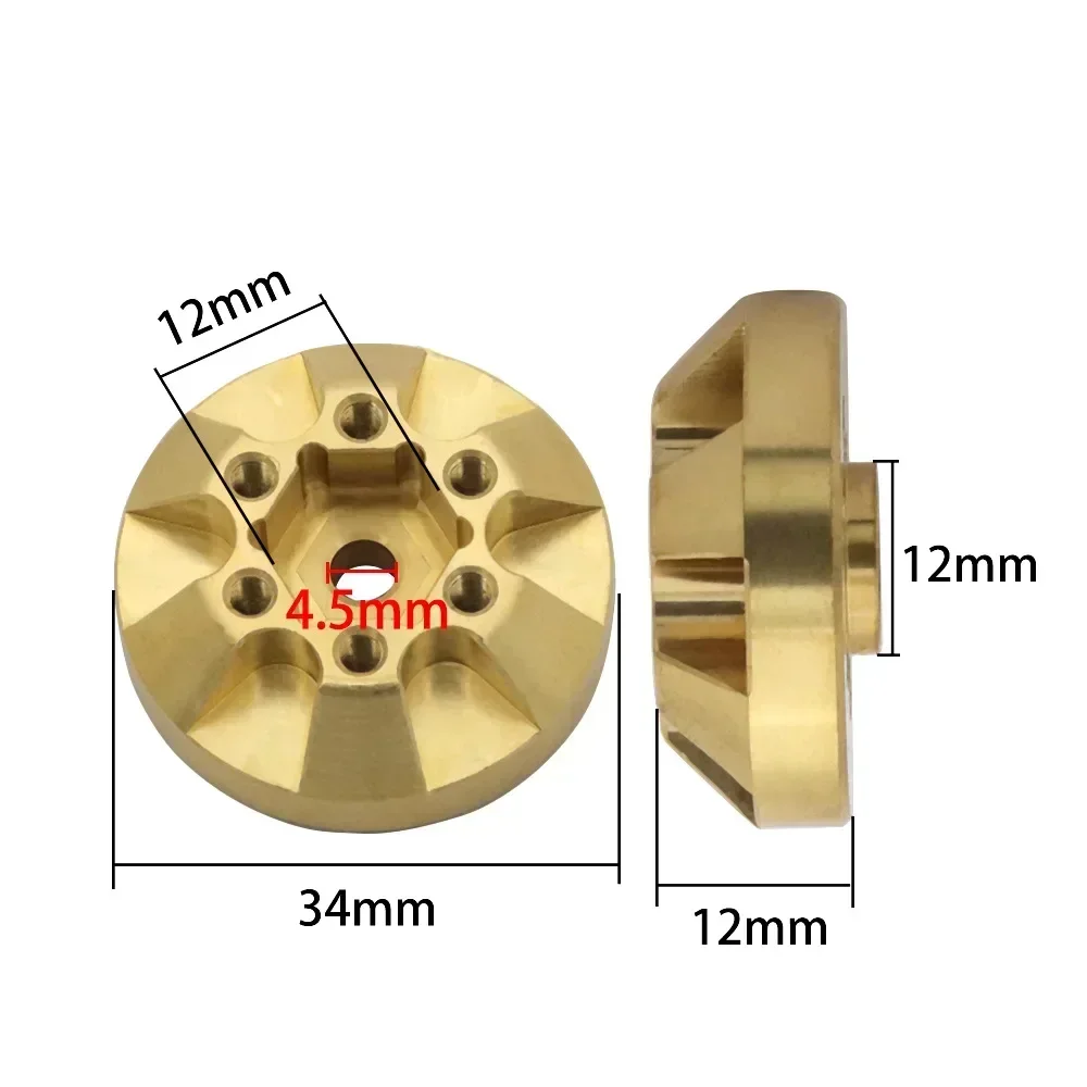 Brass Internal Weights Brake Disc Counterweight for TRX4 TRX6 Axial SCX10 90046 1/10 RC Crawler VP Wheel Hub