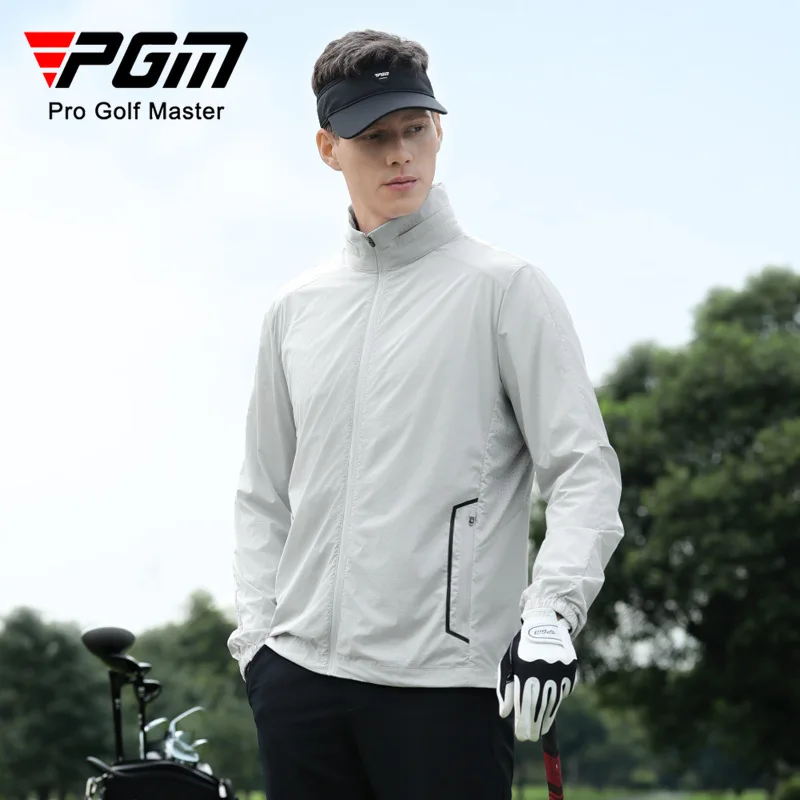 

PGM Men Autumn Winter Golf Sunscreen Jackets Stand Up Collar Lightweight Rainproof Sports Coat YF818
