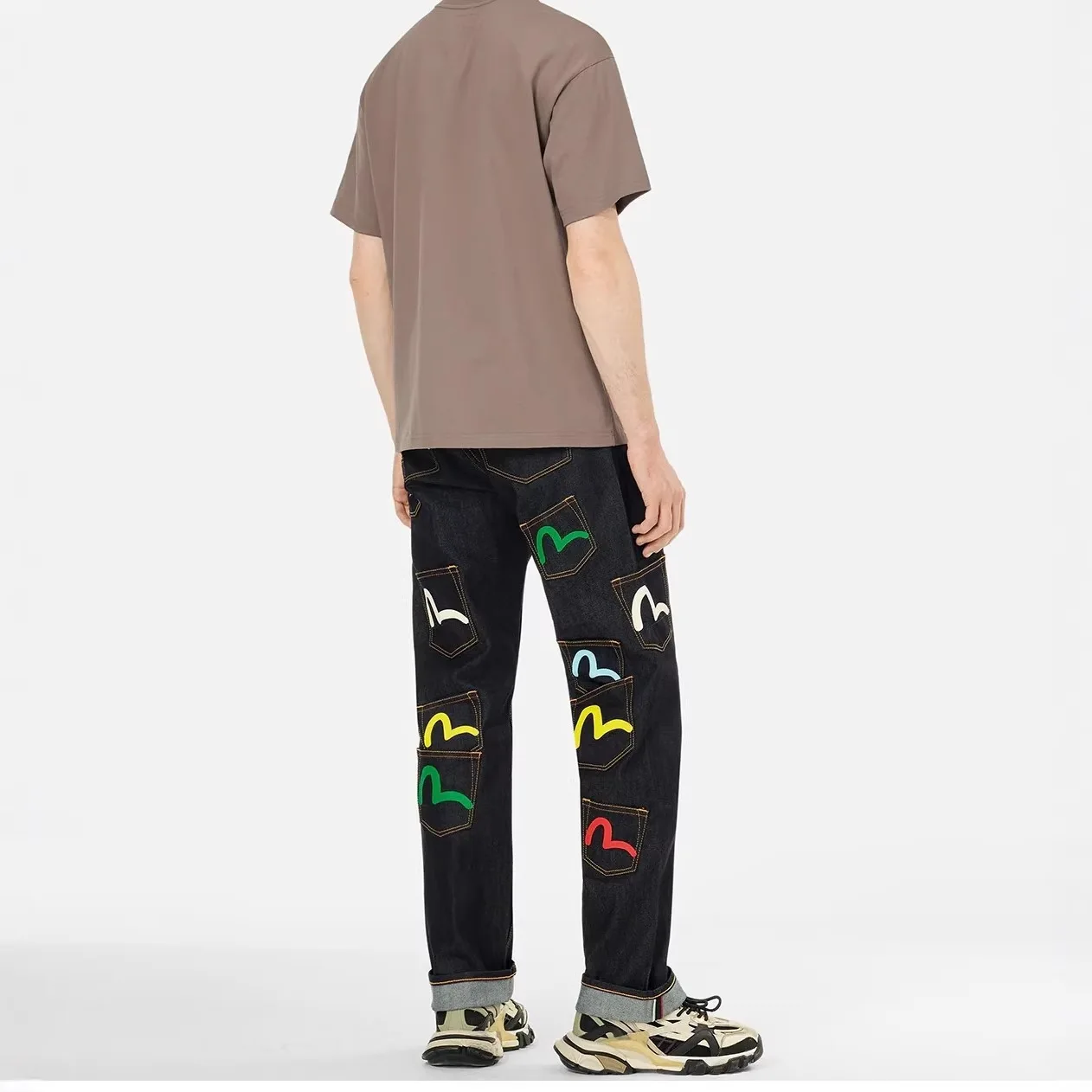 GG Y2K Retro Streetwear Wide Leg Denim Pants Gothic Punk Vintage Print Jeans Unisex Autumn Street Style Cargo Pants