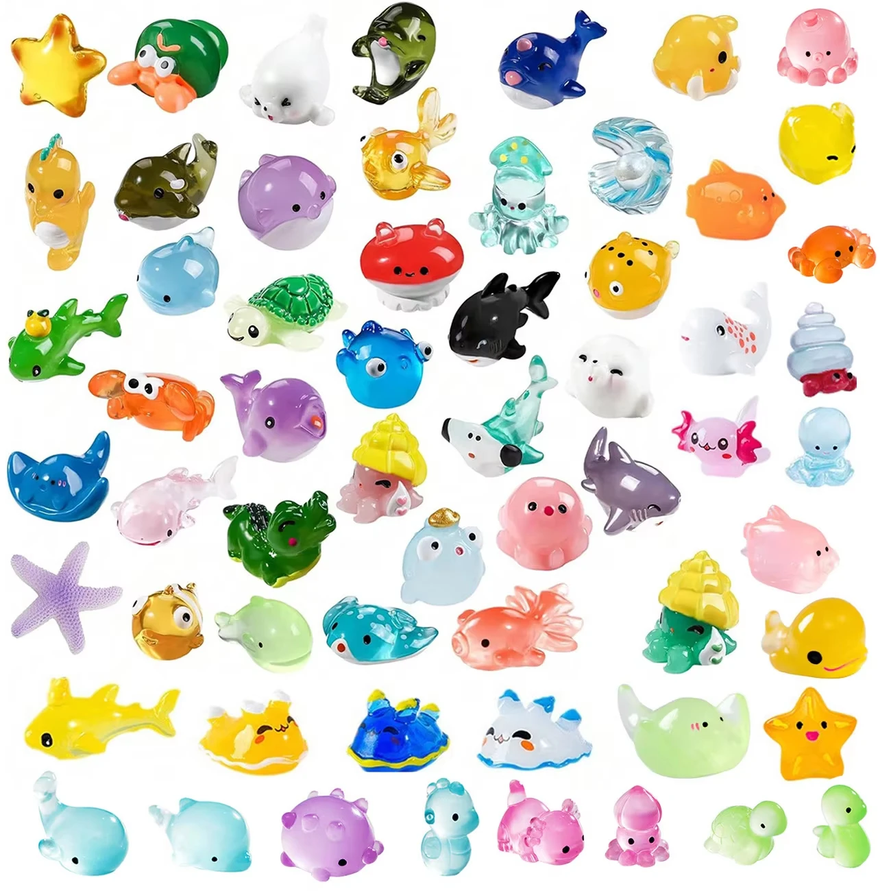 Marine Aquarium Home - 40 adet Mini Okyanus Reçine Hayvanlar