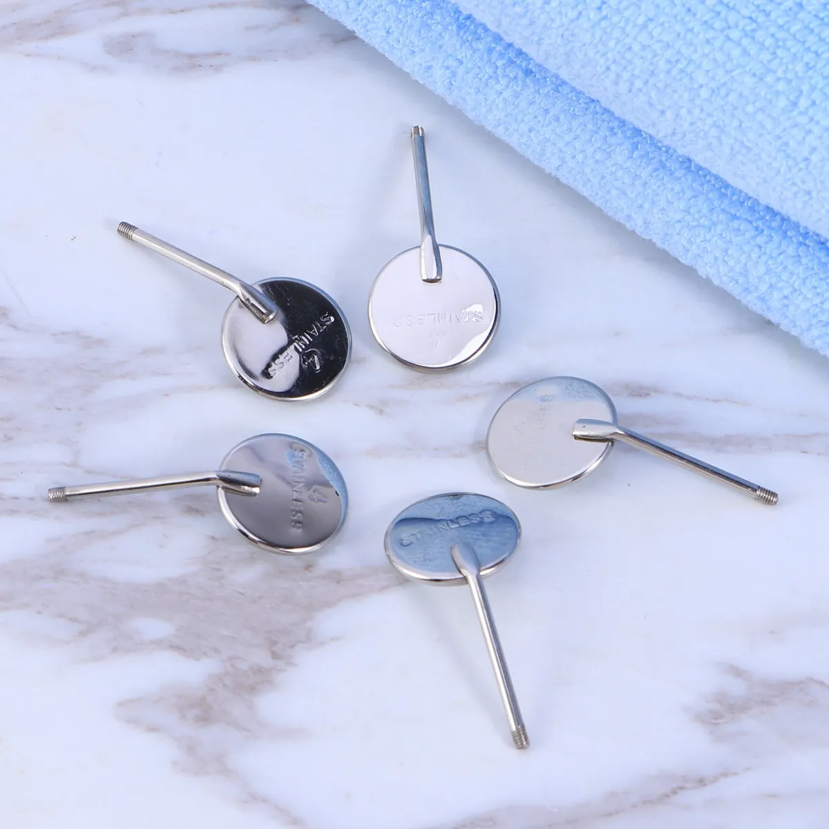 

10Pcs Oral Mirror Replacement Tips Stainless Steel Dental Tool for Home and Clinic Use High Pressure Sterilization Safe