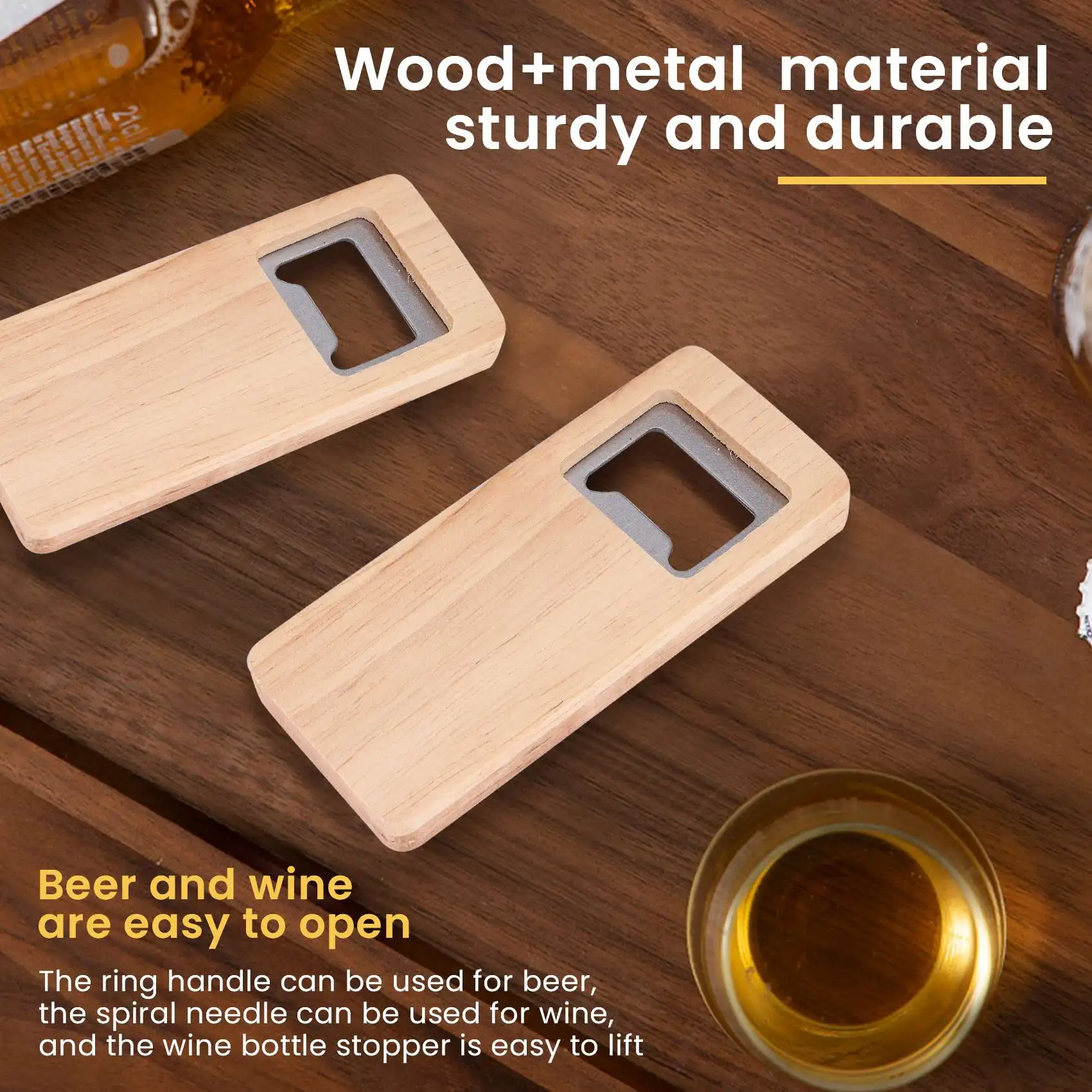 SLQZT 20 pezzi apribottiglie in legno con manico in legno cavatappi apribottiglie in acciaio inossidabile accessori da cucina per bar regalo