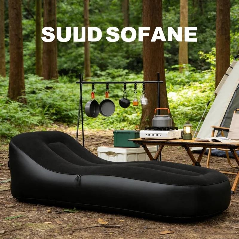 One Click Automatic Inflatable Sofa Chair, Outdoor Leisure Air Cushion Sofa  Waterproof Portable Camping Nap Lounge Chair