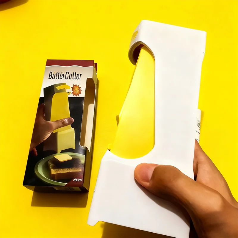Cortador de mantequilla en barra ABS, dispensador de queso y mantequilla con un clic con hoja de acero inoxidable para hacer pan, pasteles, herramienta de corte de mantequilla