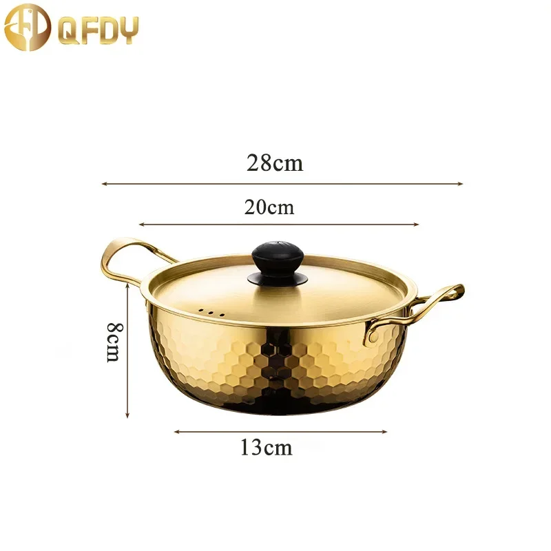 Korean ramen pot with two ears with cover high appearance level hiking camping curry noodles kitchen cookware