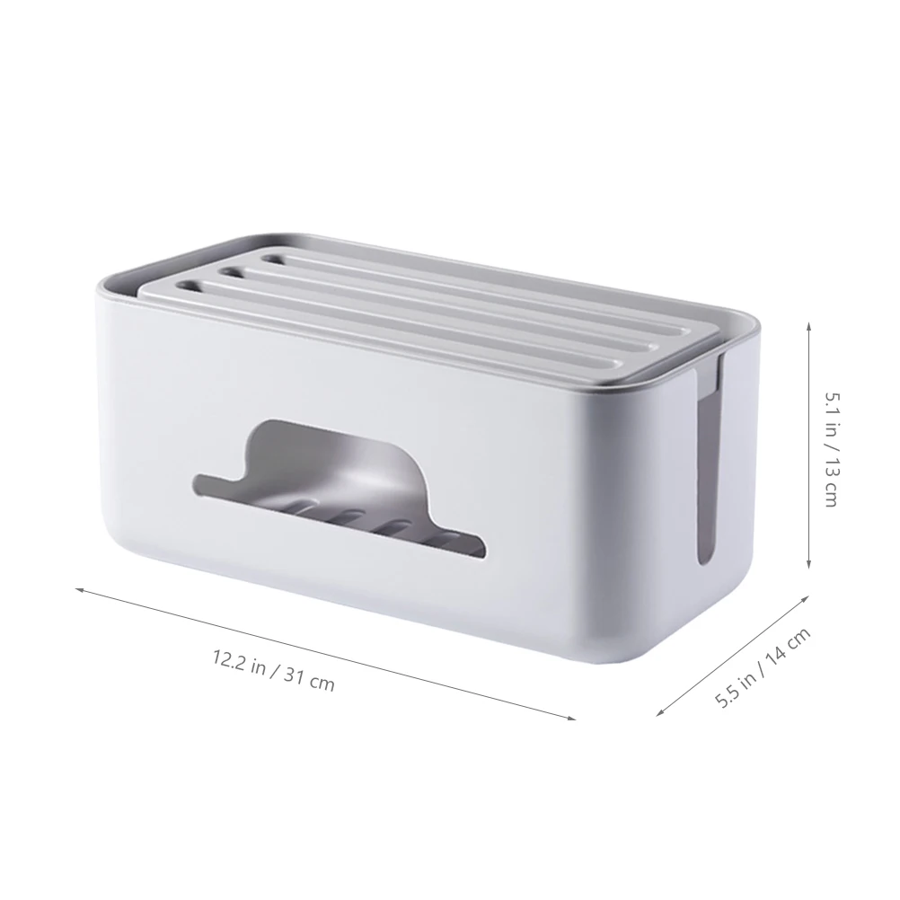 

White Cable Storage Line Manager Plastic Cord Holder for Kitchen Bathroom Living Room Sturdy HIPS Material Safe