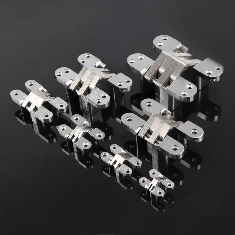 Brand New 10PCS Heavy Duty Hidden Cross Hinges Invisible Concealed Folding Door Hinges Durable