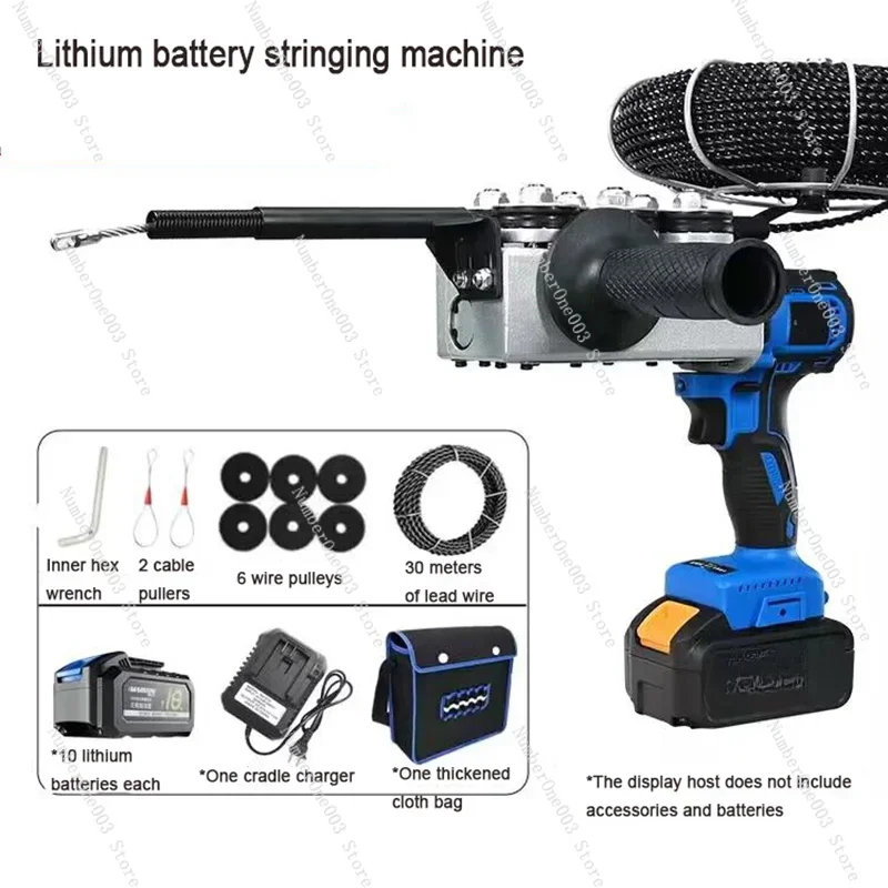 Automatic Electrician Wall Wiring Machine, Rechargeable Li-Ion Stringing Machine, Wire Line Guide Puller