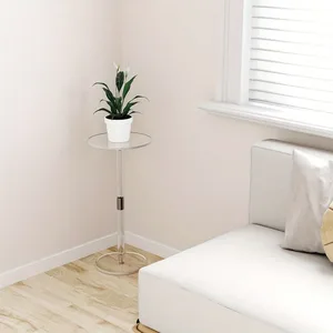 Transparent acrylic tea table, small round, simple creative corner, modern space economy 5 Main Sales Center table Room - №5