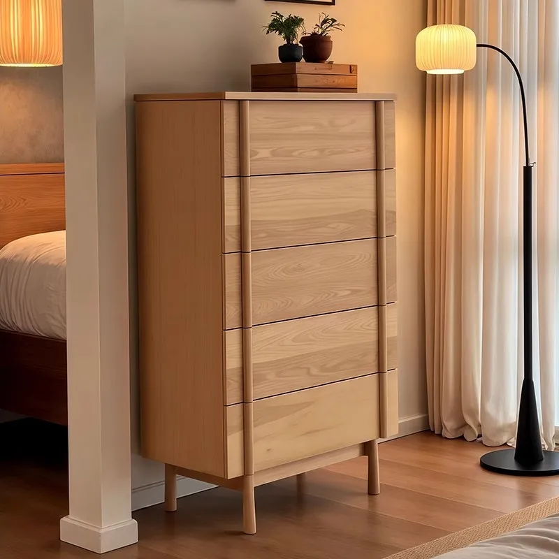 

Medieval solid wood living room storage cabinet bedroom household bedside table locker designer locker chest of drawers