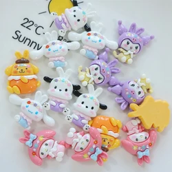 10 Pcs New Mini Kawaii Cartoon Animal Puppy Rabbit Series Resin Scrapbook Diy Miniature Ornament Accessories A34