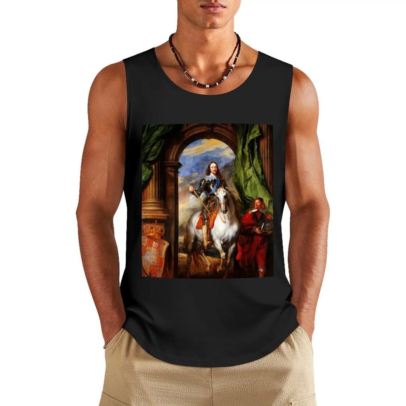 

Anthony van Dyck - Charles I with M. de St Antoine Tank Top bodybuilding singlets for men Body man
