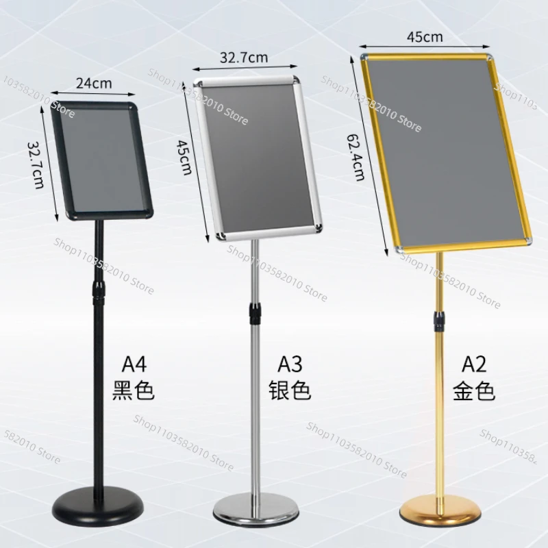 Stainless Steel A4 Standee Sign Vertical Billboard Water Sign Display Stand A3 Hotel Guiding Card Floor Display Card