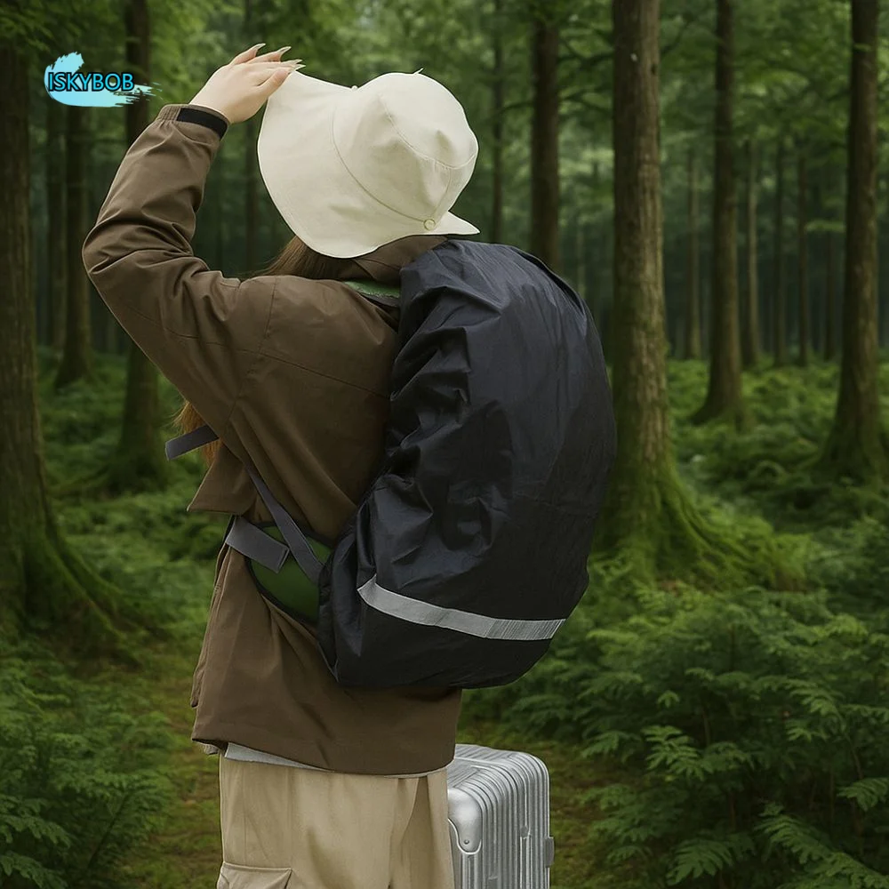 

Double Buckle Reflective Rain Cover Adjustable Elastic Waterproof Backpack Cover Oxford Cloth Outdoor Bag Cover Cycling
